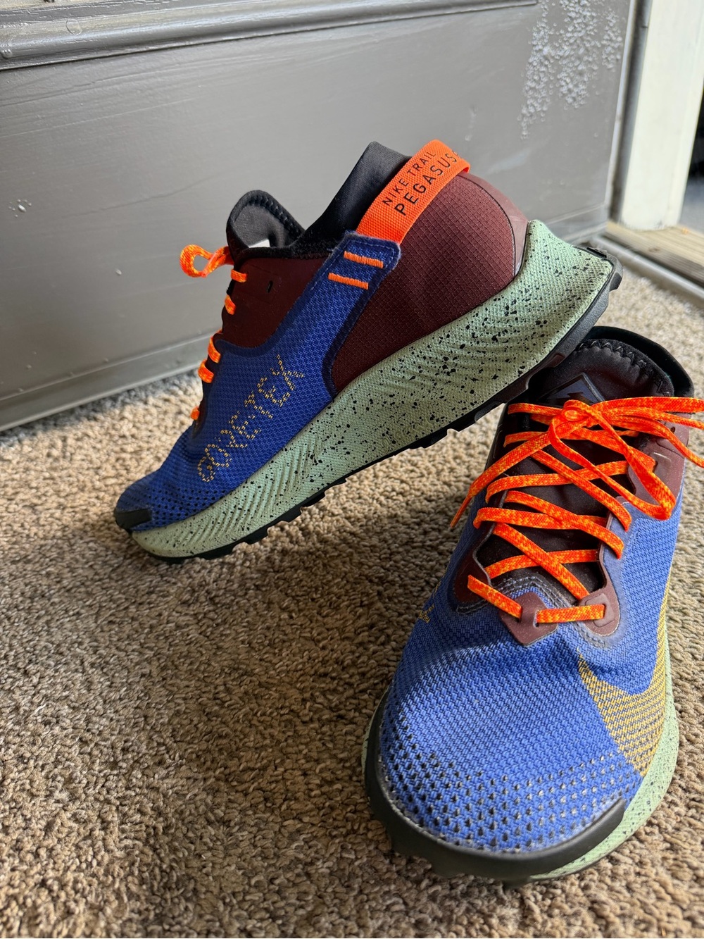 Nike Trail Running Sneakers - Blue, Orange, Maroon, Light Green